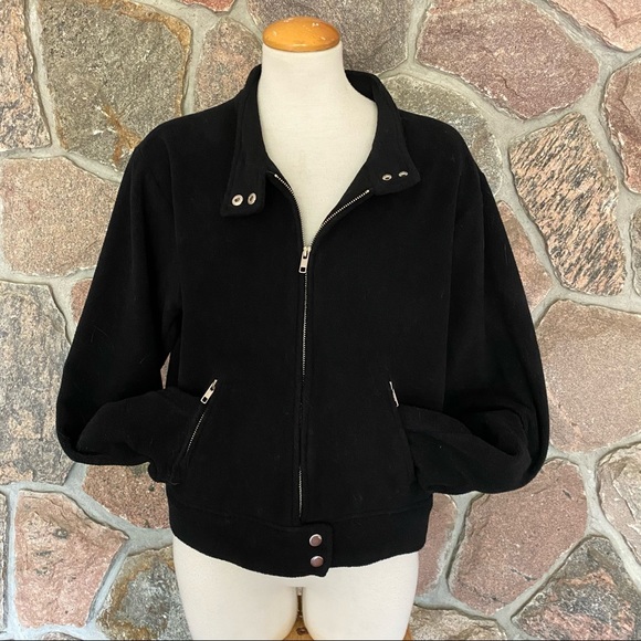 Black Fleece Bomber Jacket - Picture 2 of 5